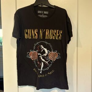 Soft Black GUNS & ROSES SWEET CHILD OF MINE cotton t-shirt